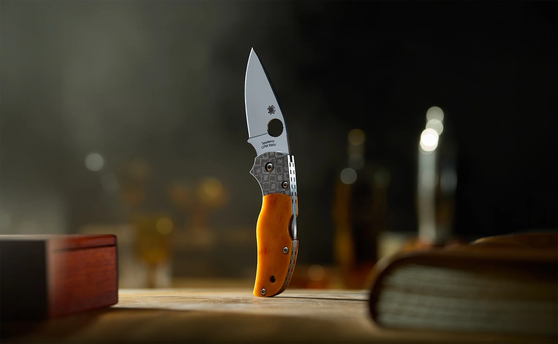 Spyderco Native 5 50th Anniversary Amber Bone S90V